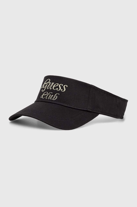 Guess vizor din bumbac pentru copii culoarea negru, cu imprimeu