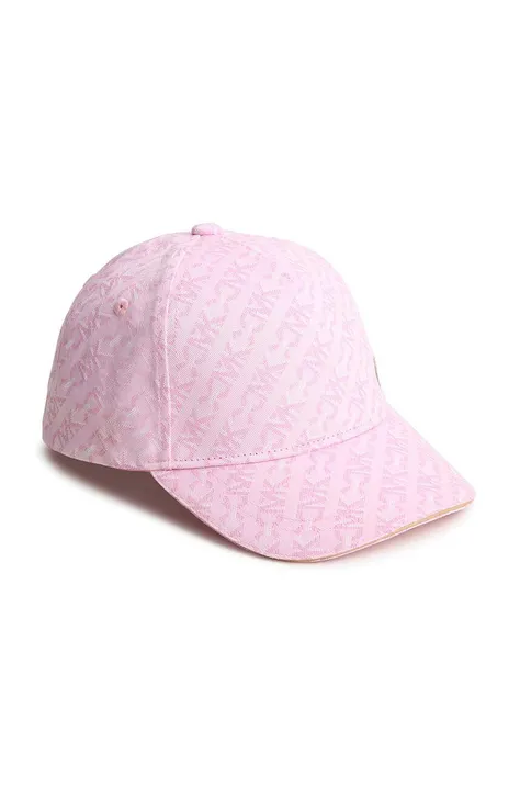 Παιδικό βαμβακερό καπέλο μπέιζμπολ Michael Kors χρώμα: ροζ
