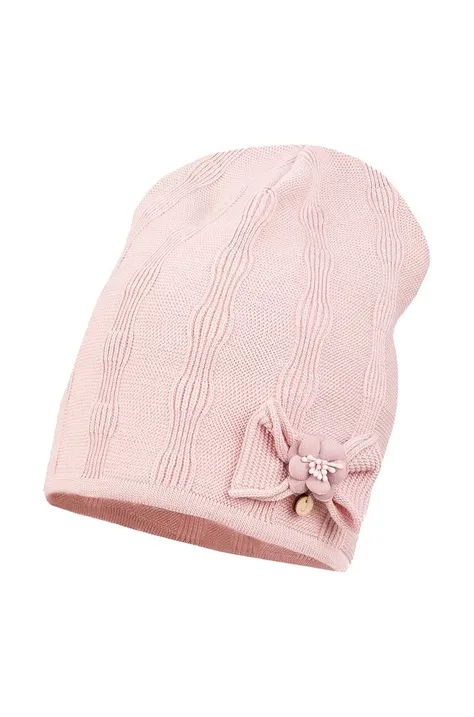 Детская шапка Jamiks INAS цвет розовый из тонкого трикотажа