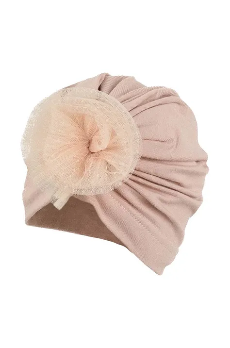 Detská čiapka Jamiks JULIETTE ružová farba biela, z tenkej pleteniny