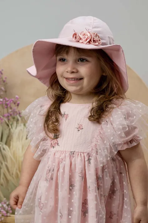 Jamiks pălărie din bumbac pentru copii KATRINE culoarea roz, bumbac