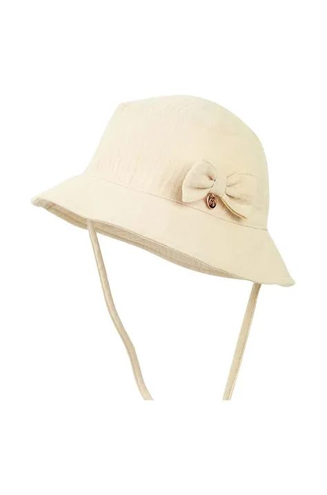 Jamiks pălărie din bumbac pentru copii MARIT culoarea bej, bumbac