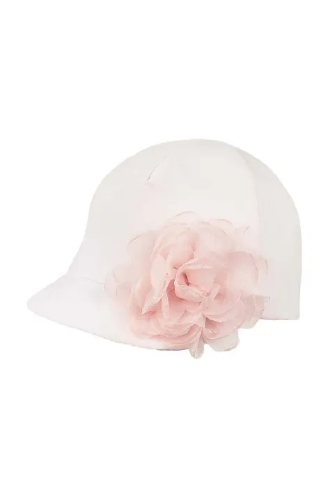 Pamučna kapa sa šiltom za bebe Jamiks ROSALIE boja: ružičasta, s aplikacijom
