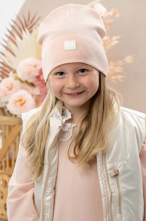 Detská bavlnená čiapka Jamiks VITORIA béžová farba biela, z tenkej pleteniny, bavlnená