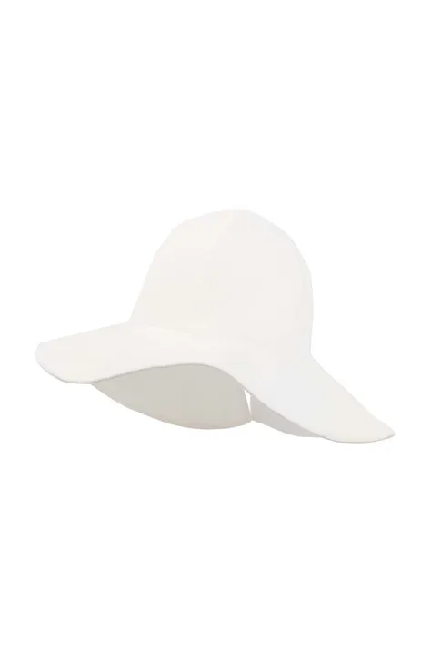 Detský bavlnený klobúk Jamiks MAFIFI biela farba, bavlnený