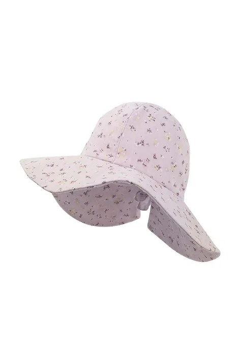 Detský bavlnený klobúk Jamiks MAFIFI fialová farba, bavlnený