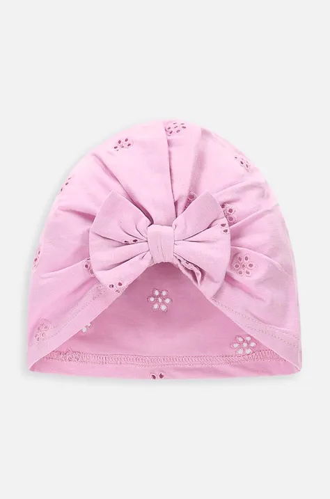 Шапка для немовлят Coccodrillo колір рожевий з тонкого трикотажу