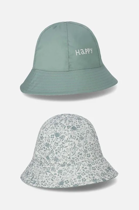 Pamučni dvostrani šešir za djecu Coccodrillo boja: zelena, pamučni