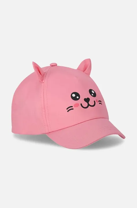Παιδικό βαμβακερό καπέλο μπέιζμπολ Coccodrillo χρώμα: ροζ