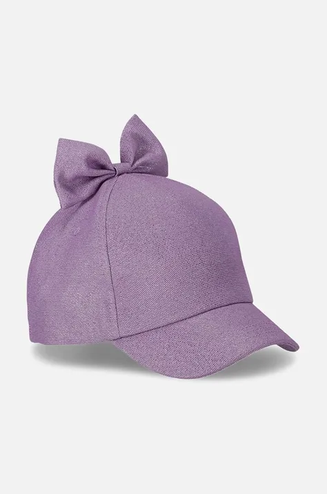 Дитяча кепка Coccodrillo колір фіолетовий однотонна