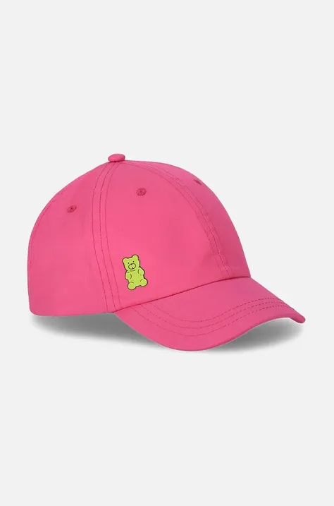 Детская хлопковая кепка Coccodrillo цвет розовый однотонная
