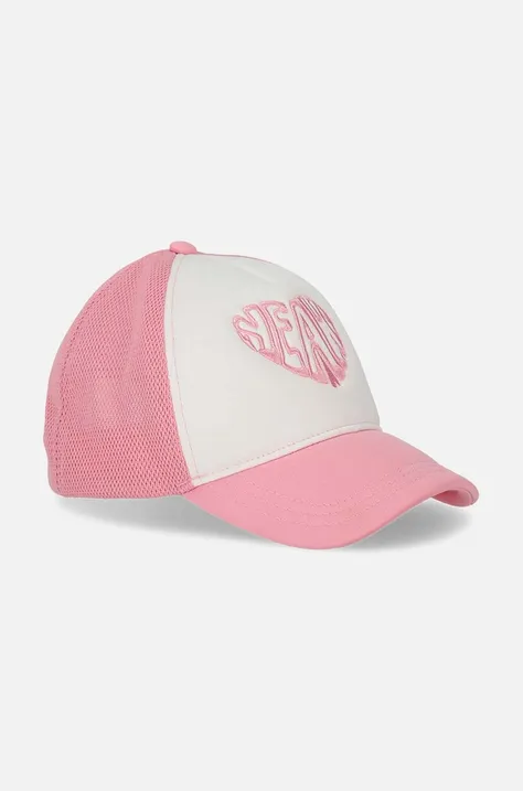 Dětská baseballová čepice Coccodrillo růžová barva, s potiskem