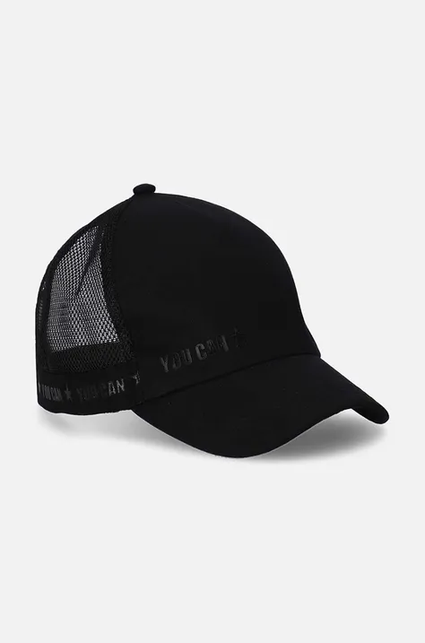 Detská baseballová čiapka Coccodrillo čierna farba, jednofarebná