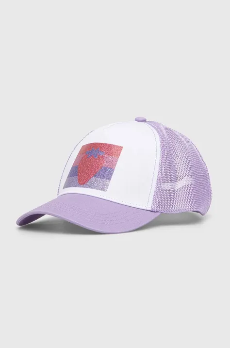 Παιδικό καπέλο μπέιζμπολ United Colors of Benetton χρώμα: μοβ