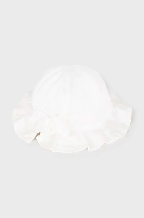 Dětská bavlněná čepice Mayoral bílá barva