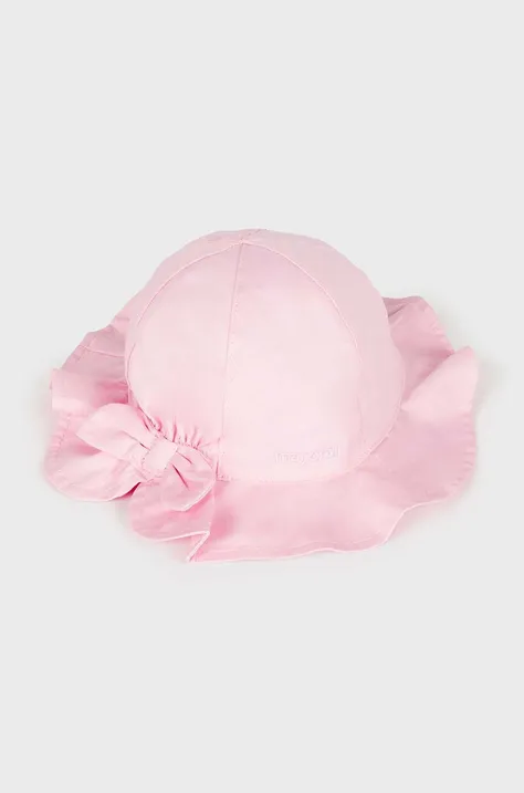 Детская хлопковая шляпа Mayoral цвет розовый хлопковый