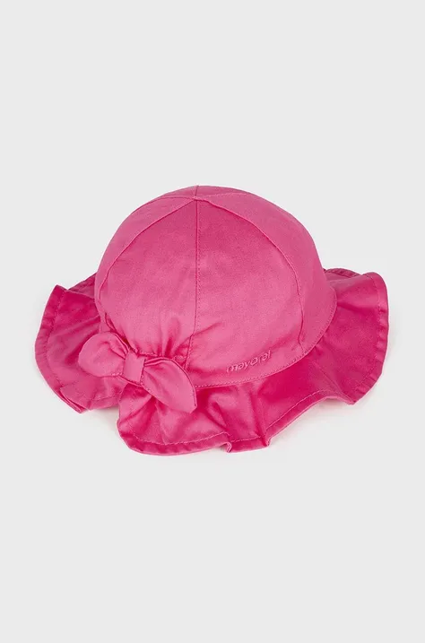 Детская хлопковая шляпа Mayoral цвет розовый хлопковый