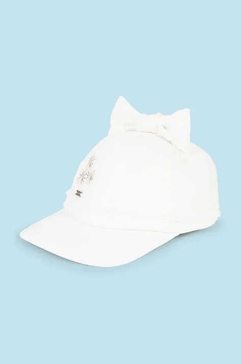 Otroška bombažna bejzbolska kapa Mayoral bela barva