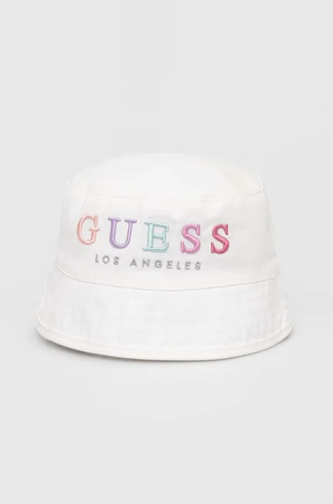 Detský klobúk Guess biela farba