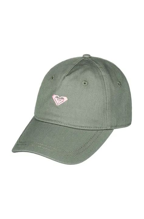 Παιδικό βαμβακερό καπέλο μπέιζμπολ Roxy DEARELIEVER G χρώμα: πράσινο