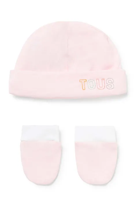 Čepice a dětské rukavice Tous růžová barva, z tenké pleteniny