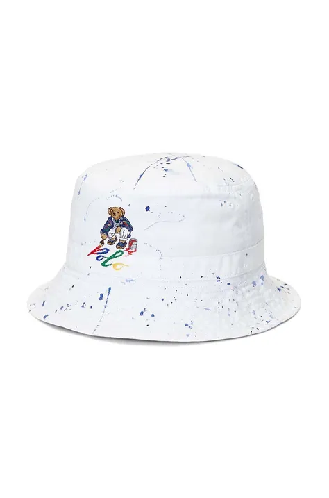 Детская хлопковая шляпа Polo Ralph Lauren цвет белый хлопковый