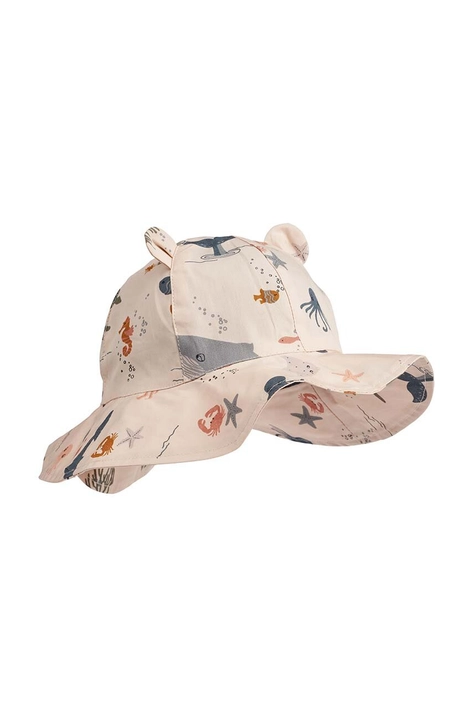 Дитяча бавовняна панама Liewood Amelia Printed Sun Hat With Ears з бавовни