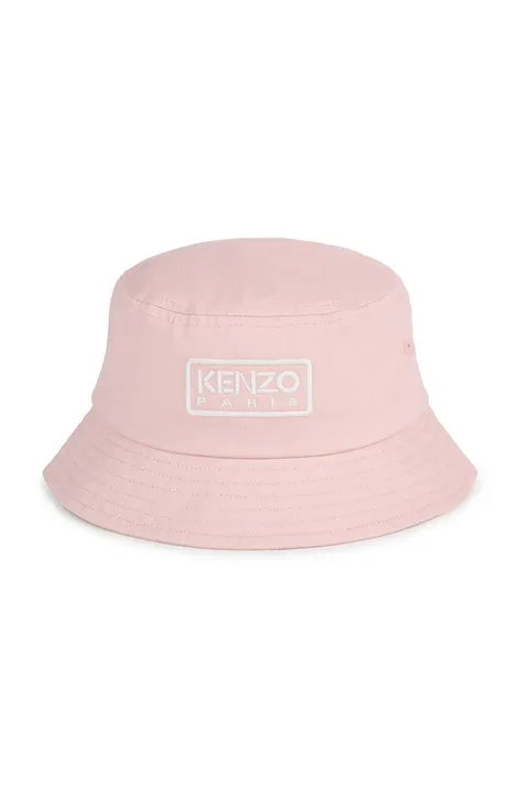 Детская хлопковая шляпа Kenzo Kids цвет розовый хлопковый