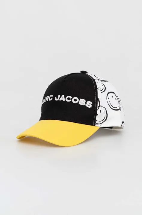 Pamučna kapa sa šiltom za bebe Marc Jacobs boja: crna, s uzorkom