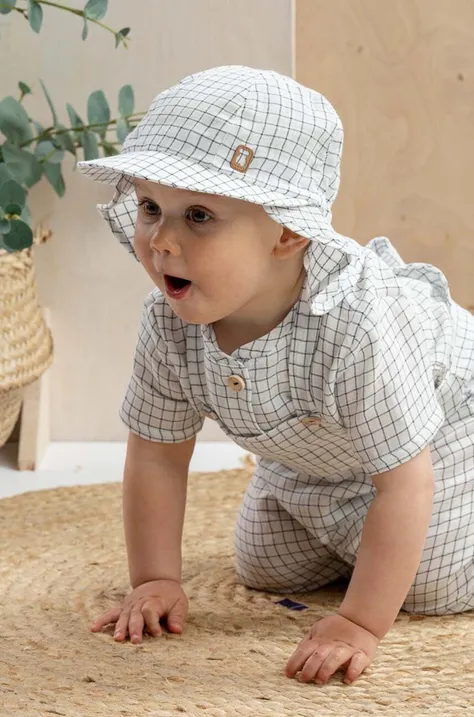 Дитяча бавовняна кепка Jamiks SVEND колір білий візерунок