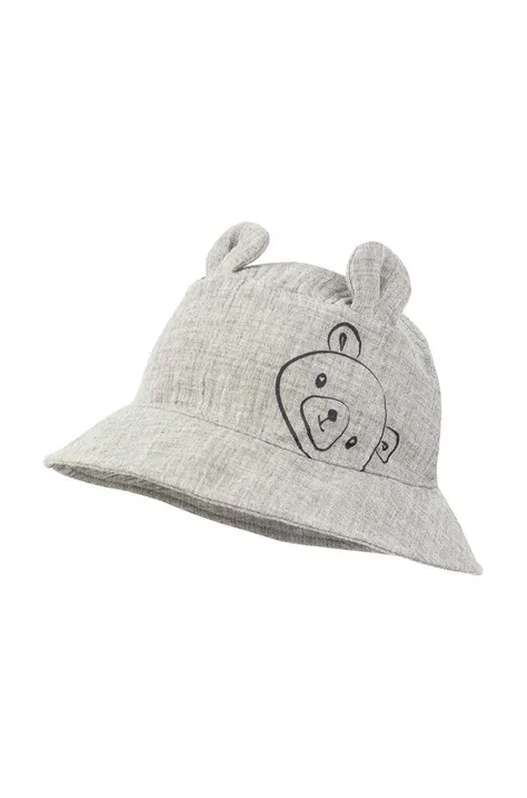 Jamiks pălărie din bumbac pentru copii VISERYS culoarea gri, bumbac