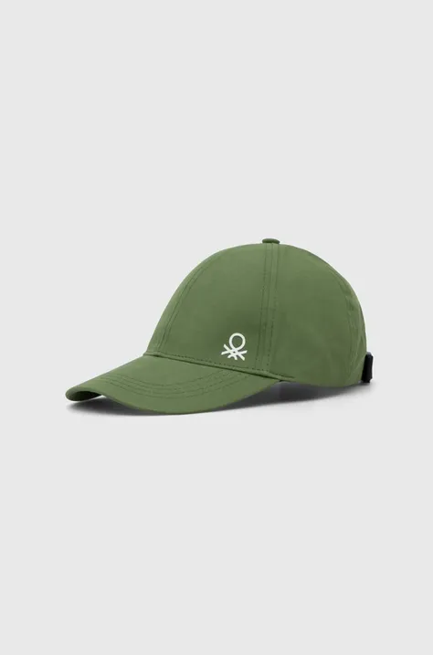 Παιδικό βαμβακερό καπέλο μπέιζμπολ United Colors of Benetton χρώμα: πράσινο