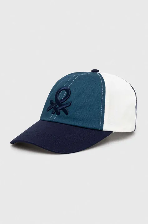 Βαμβακερό καπέλο του μπέιζμπολ United Colors of Benetton χρώμα: ναυτικό μπλε