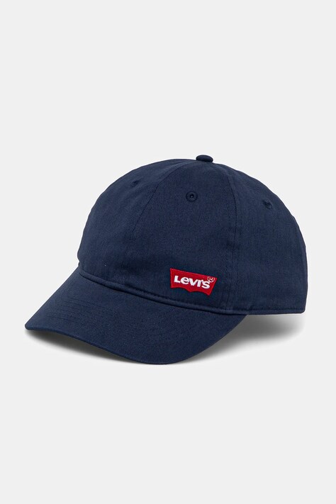 Levi's șapcă din bumbac pentru copii LAN RICHMOND BATWING CURVE BRI culoarea albastru marin, cu imprimeu