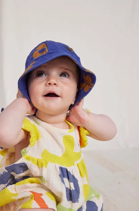 Дитячий бавовняний капелюх Bobo Choses колір синій з бавовни