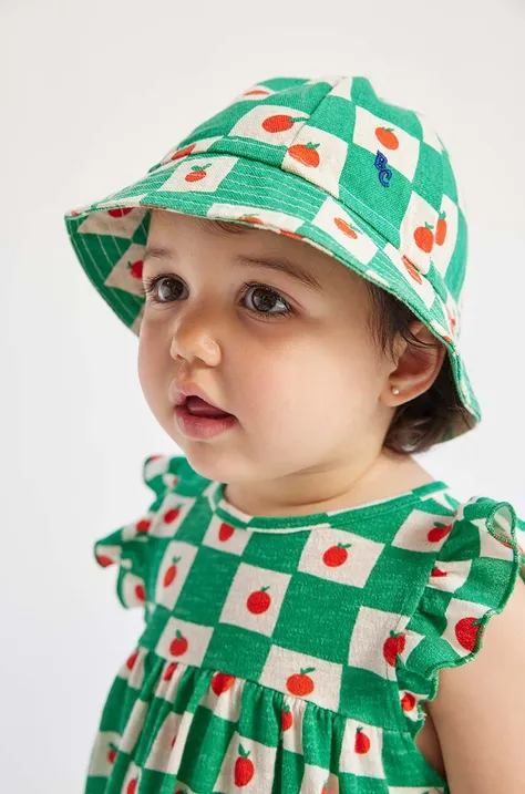 Детская хлопковая шляпа Bobo Choses цвет зелёный хлопковый