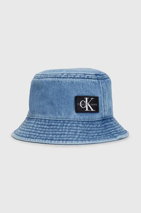 Calvin Klein Jeans kapelusz bawełniany dziecięcy kolor niebieski bawełniany