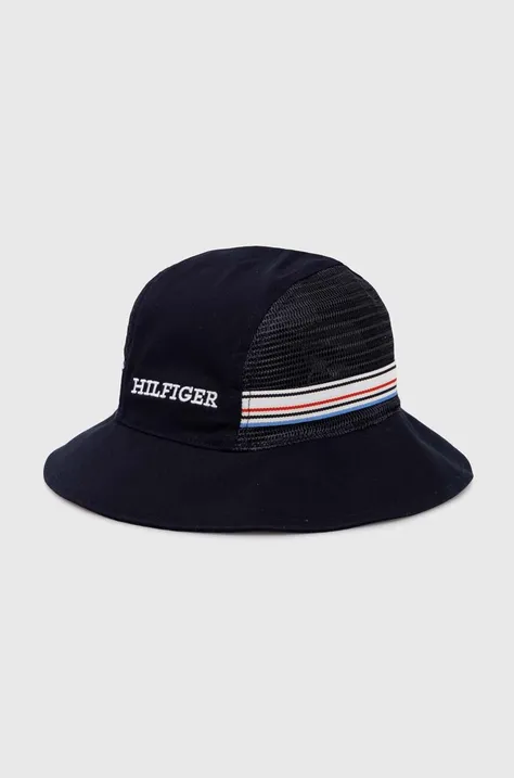Παιδικό βαμβακερό καπέλο Tommy Hilfiger χρώμα: ναυτικό μπλε