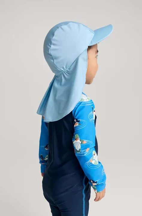 Reima czapka z daszkiem dziecięca Mustekala kolor niebieski gładka