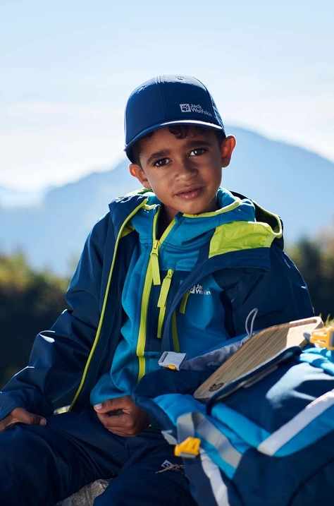 Detská baseballová čiapka Jack Wolfskin ACTIVE HIKE tmavomodrá farba, s potlačou