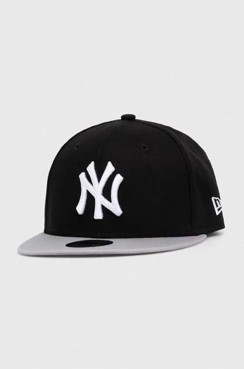 Pamučna kapa sa šiltom za bebe New Era NEW YORK YANKEES boja: crna, s aplikacijom