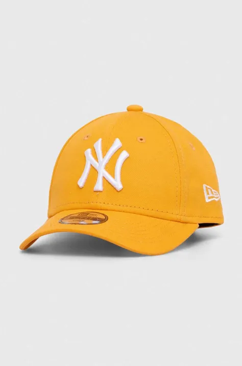 Дитяча бавовняна кепка New Era NEW YORK YANKEES колір помаранчевий з аплікацією