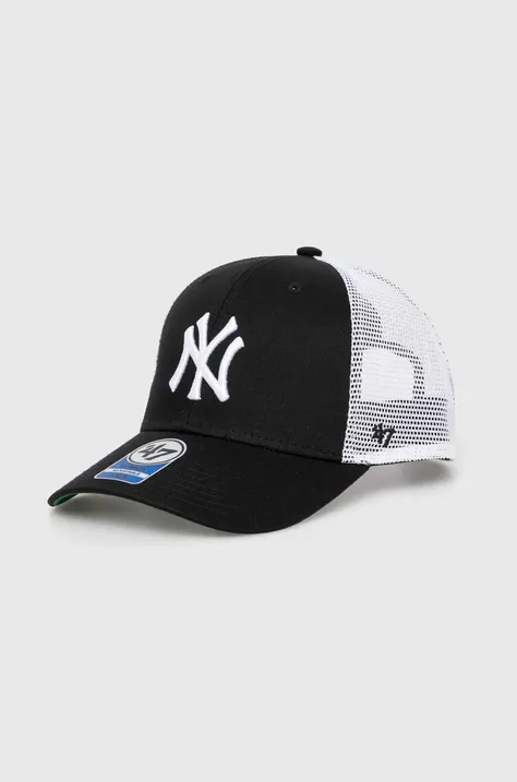 47 brand czapka z daszkiem dziecięca MLB New York Yankees Branson kolor czarny z aplikacją BBRANS17CTP