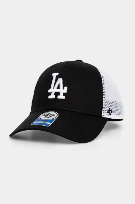 Παιδικό καπέλο μπέιζμπολ 47 brand MLB Los Angeles Dodgers Branson χρώμα: μαύρο, BBRANS12CTP