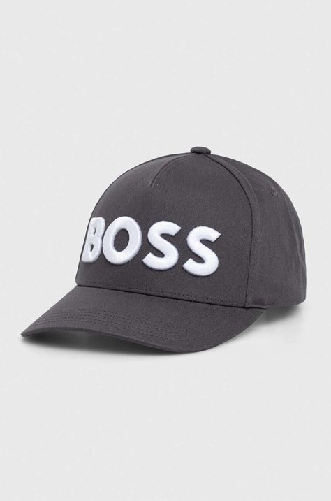 BOSS berretto da baseball colore grigio con applicazione