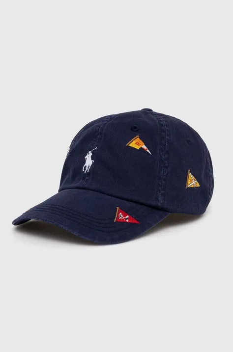 Βαμβακερό καπέλο του μπέιζμπολ Polo Ralph Lauren χρώμα: ναυτικό μπλε, 710926397