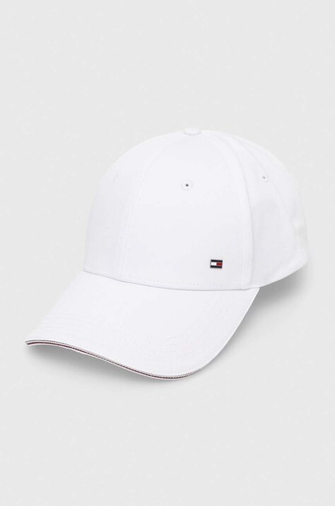 Bavlněná baseballová čepice Tommy Hilfiger bílá barva, AM0AM12035