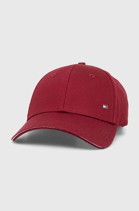 Tommy Hilfiger șapcă de baseball din bumbac culoarea bordo, uni AM0AM12035