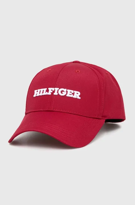 Tommy Hilfiger czapka z daszkiem kolor czerwony z aplikacją