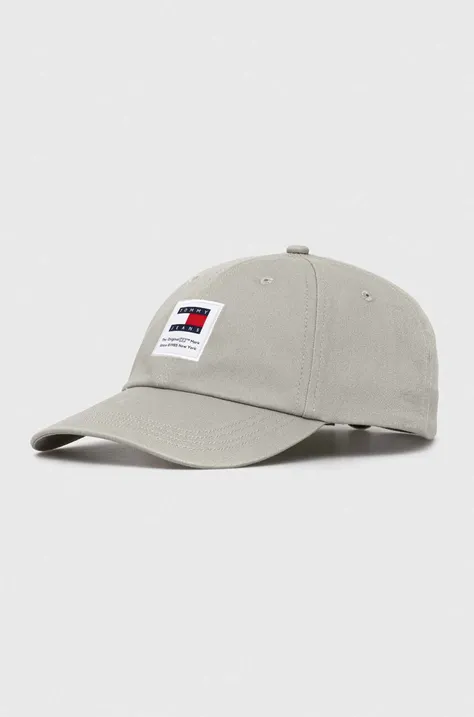 Βαμβακερό καπέλο του μπέιζμπολ Tommy Jeans χρώμα: γκρι